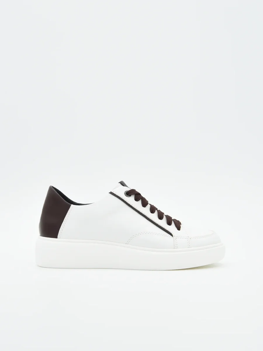 ZAPATILLAS BLANCO MARRÓN PARA MUJER DE ROSA AMADA - Imagen 2