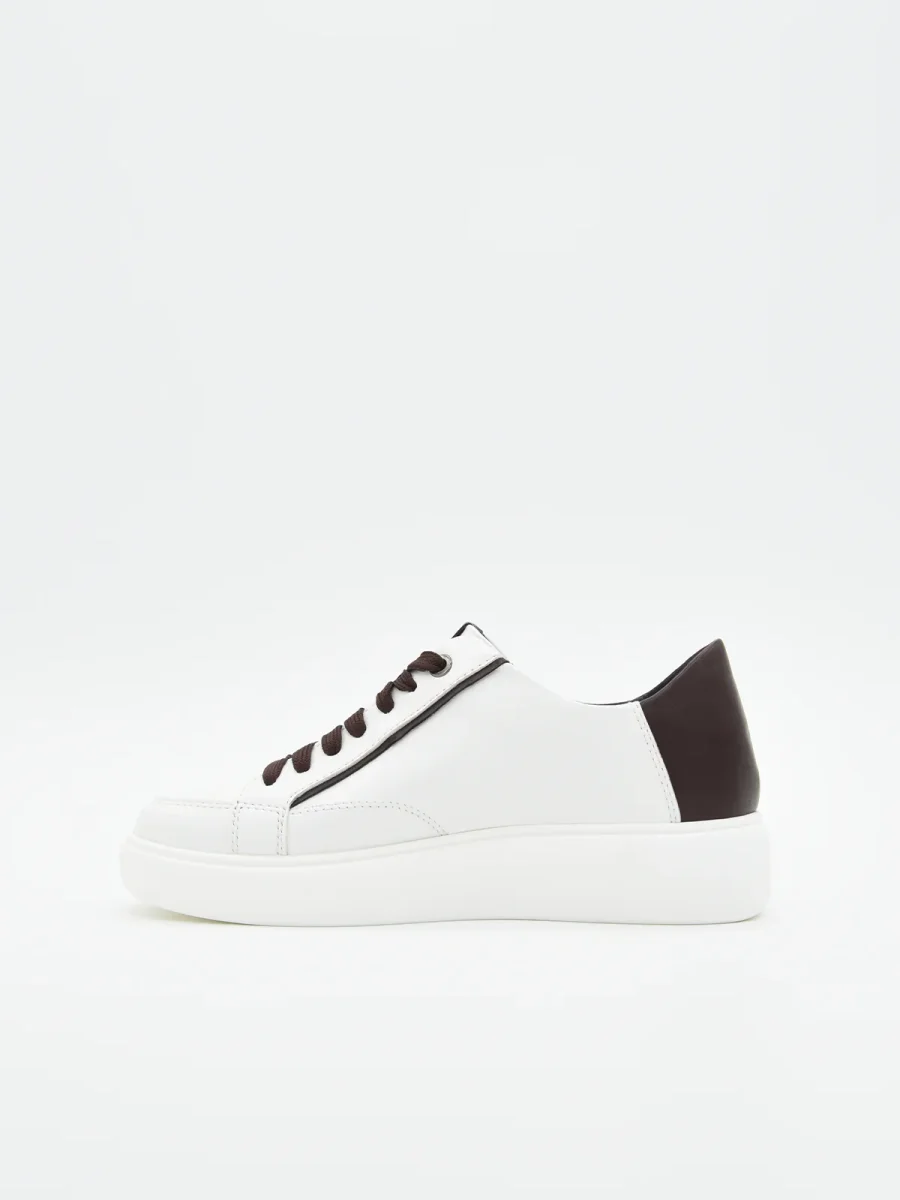 ZAPATILLAS BLANCO MARRÓN PARA MUJER DE ROSA AMADA - Imagen 3