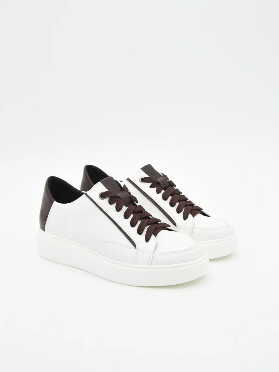 ZAPATILLAS BLANCO MARRÓN PARA MUJER DE ROSA AMADA - Imagen 5