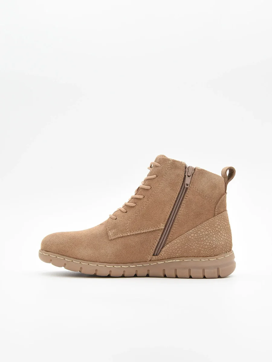 BOTÍN PIEL SERRAJE MOCHA CON CORDONES DE NYREX - Imagen 3