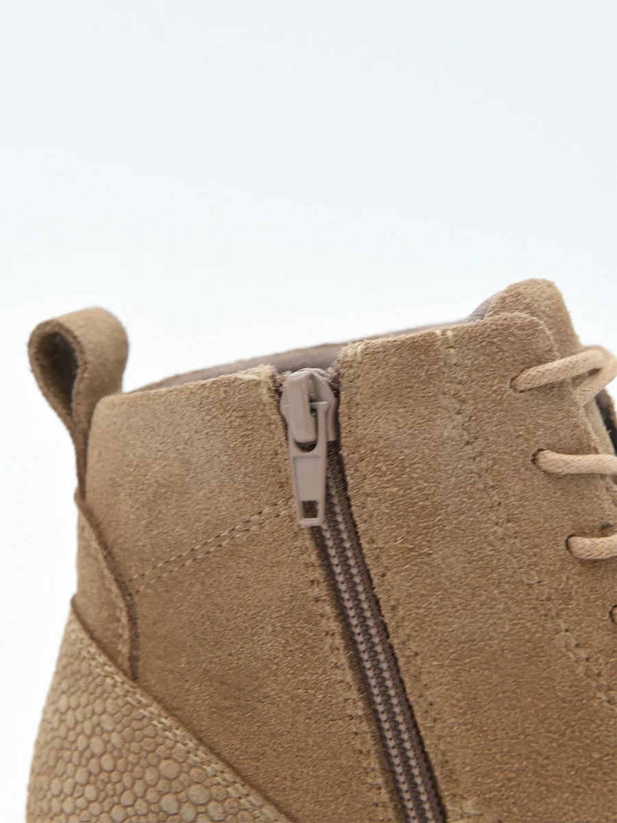 BOTÍN PIEL SERRAJE MOCHA CON CORDONES DE NYREX - Imagen 7