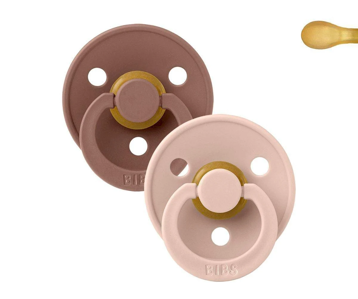 2 Chupetes BIBS Colour Simétrica Blush/Woodchuck - Imagen 2