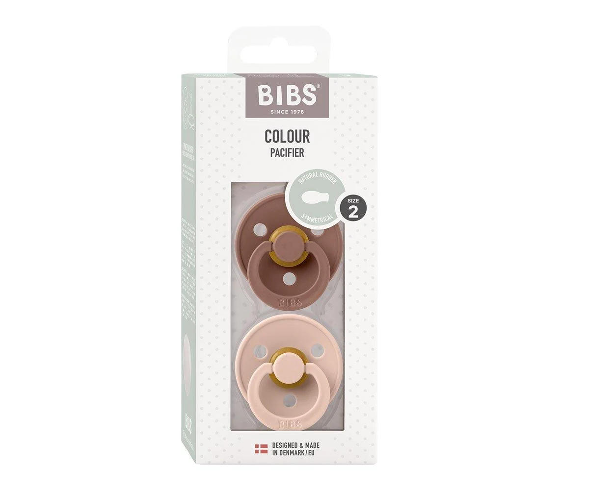 2 Chupetes BIBS Colour Simétrica Blush/Woodchuck - Imagen 3