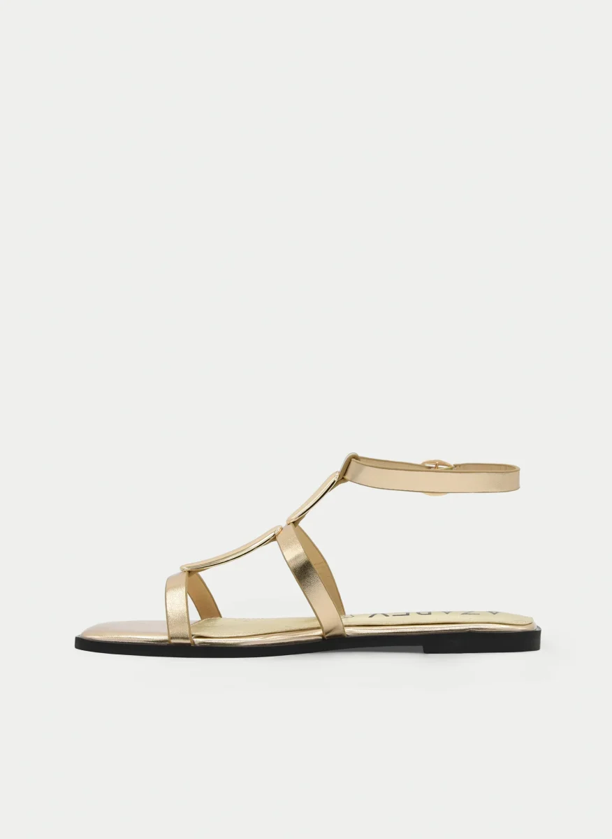 SANDALIAS PLANAS DORADAS - Imagen 5