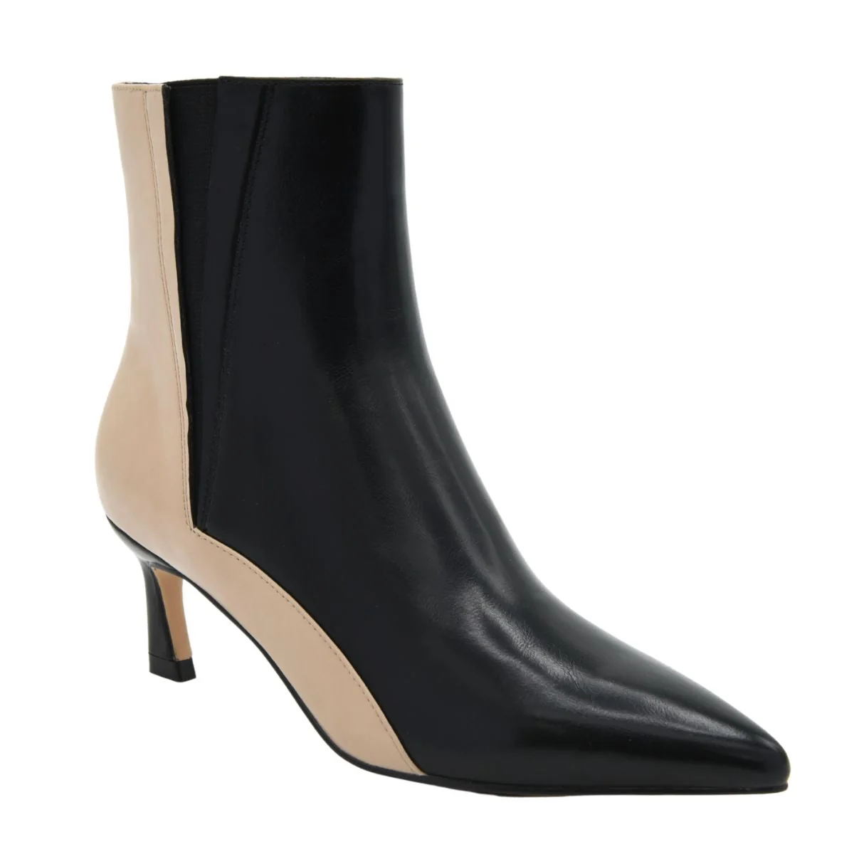 BOTÍN NEGRO BICOLOR TACÓN FINO ELÁSTICO - Imagen 4