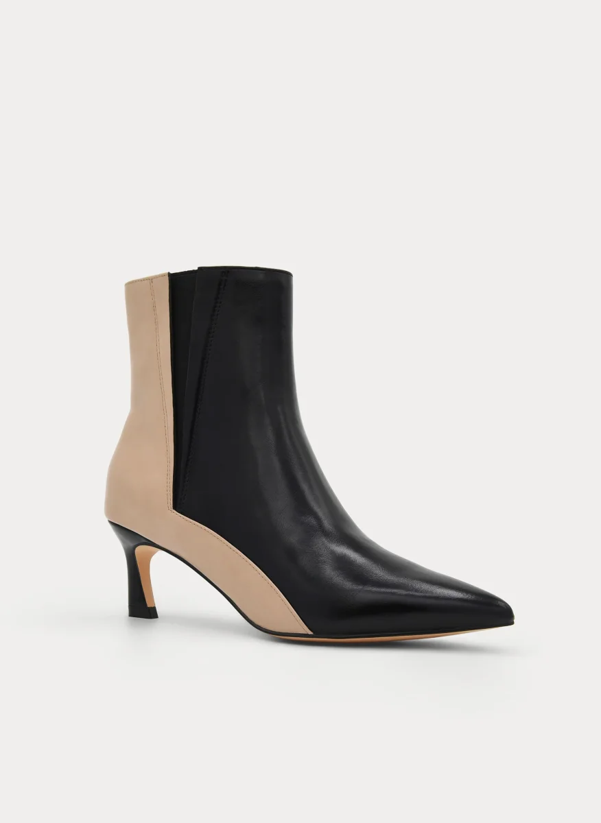 BOTÍN NEGRO BICOLOR TACÓN FINO ELÁSTICO - Imagen 5