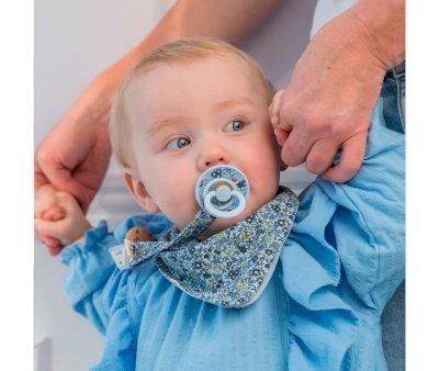 2 Chupetes BIBS Colour Round Liberty Chamomile Lawn Baby Blue Mix - Imagen 3