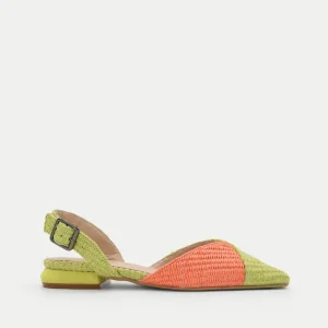 ZAPATO DESTALONADO MULTICOLOR LIMA Y CORAL
