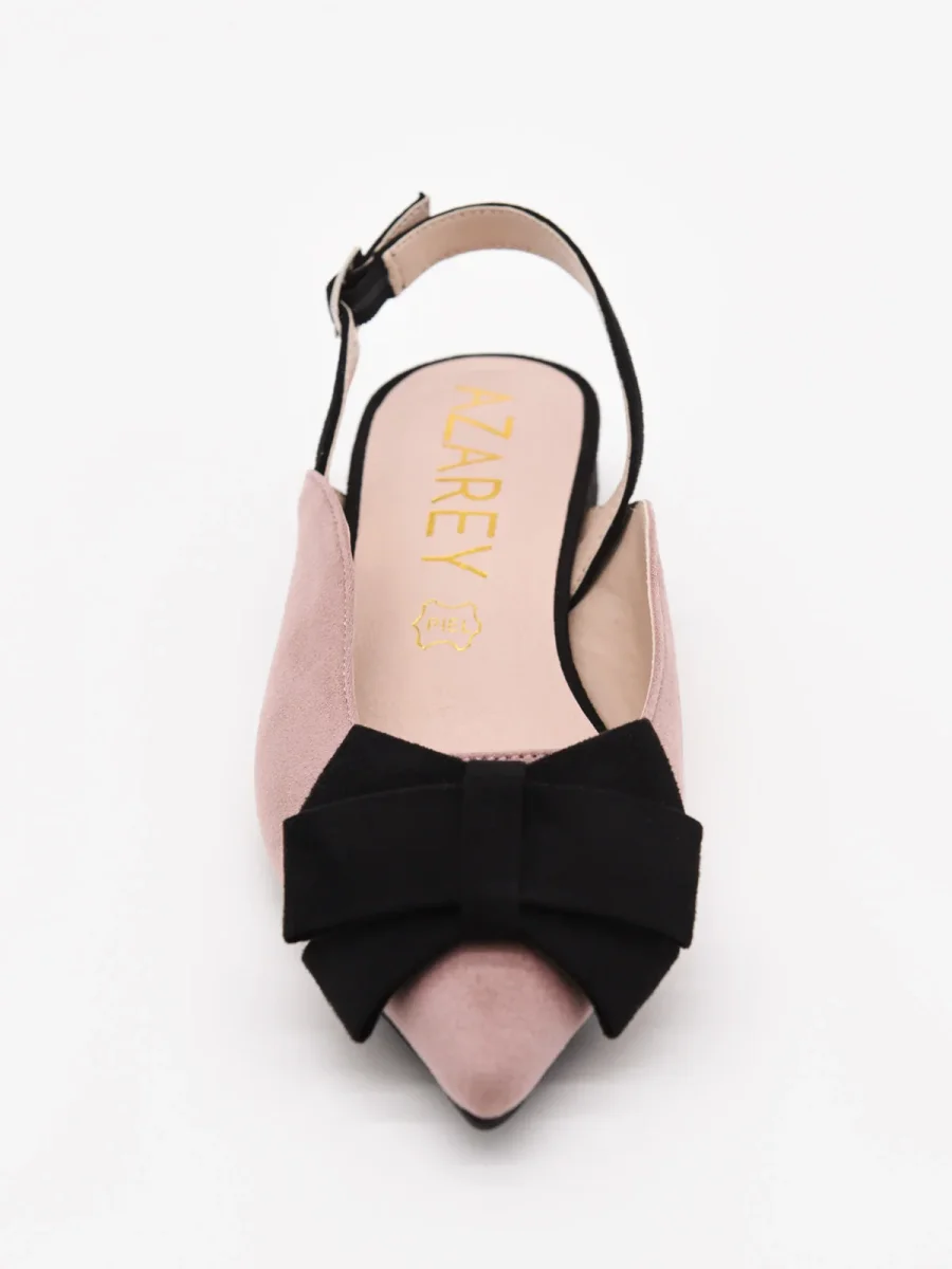 Slingbacks Rosa con Lazo Negro - Imagen 5