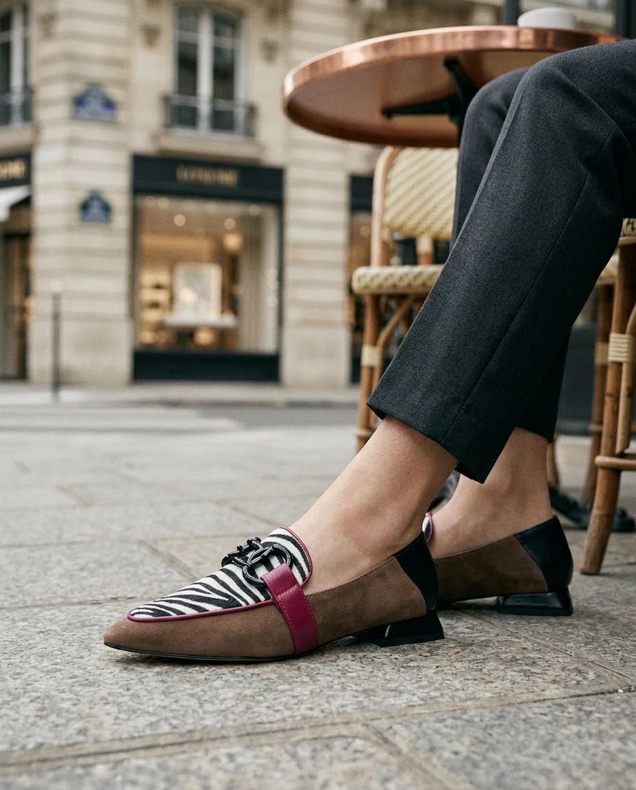 MOCASÍN BEIGE Y ANIMAL PRINT CON CADENA - Imagen 8