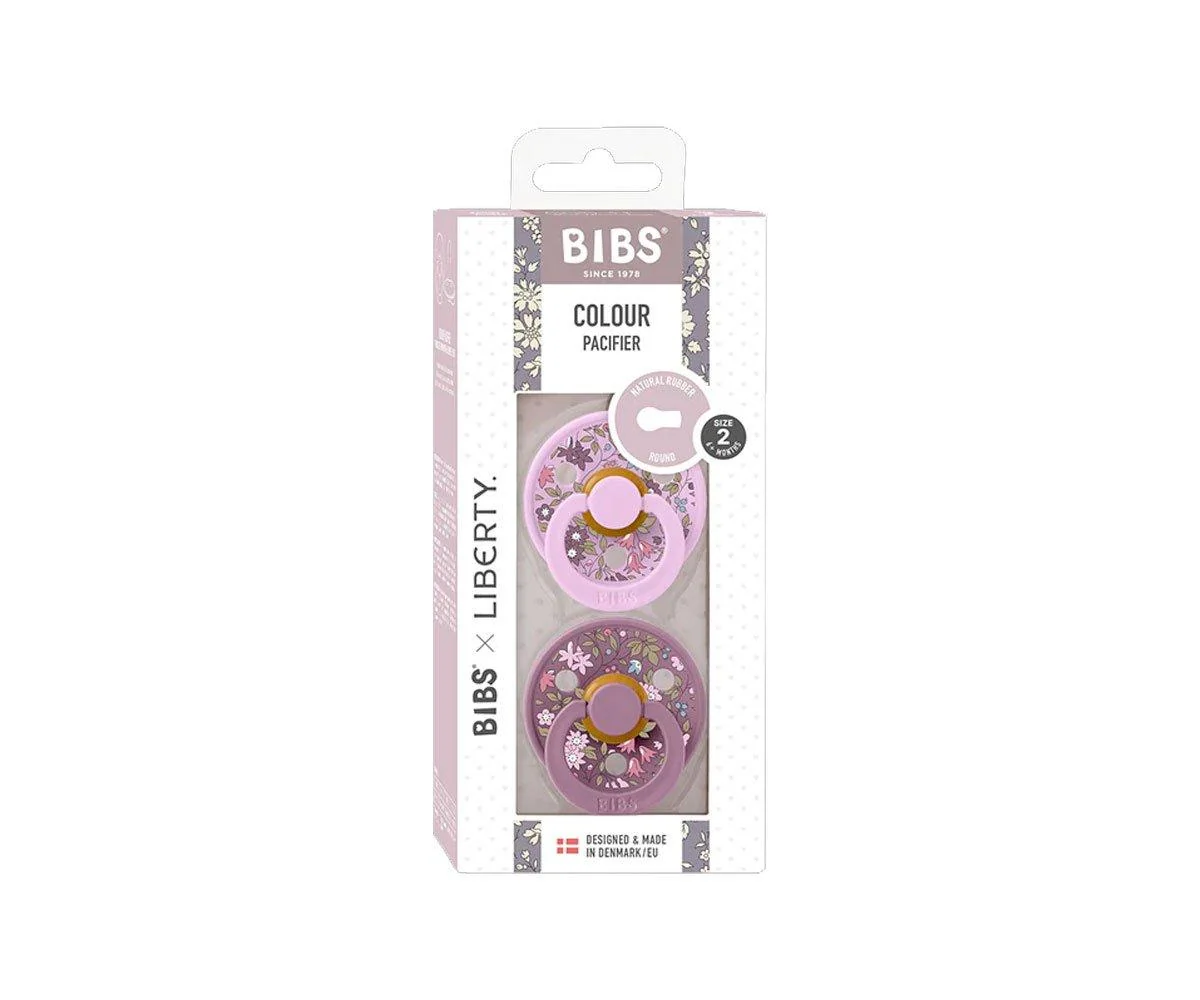 2 Chupetes BIBS Colour Simétrica Liberty Chamomile Lawn Violeta Sky - Imagen 3