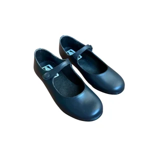 Merceditas colegial azul con botón