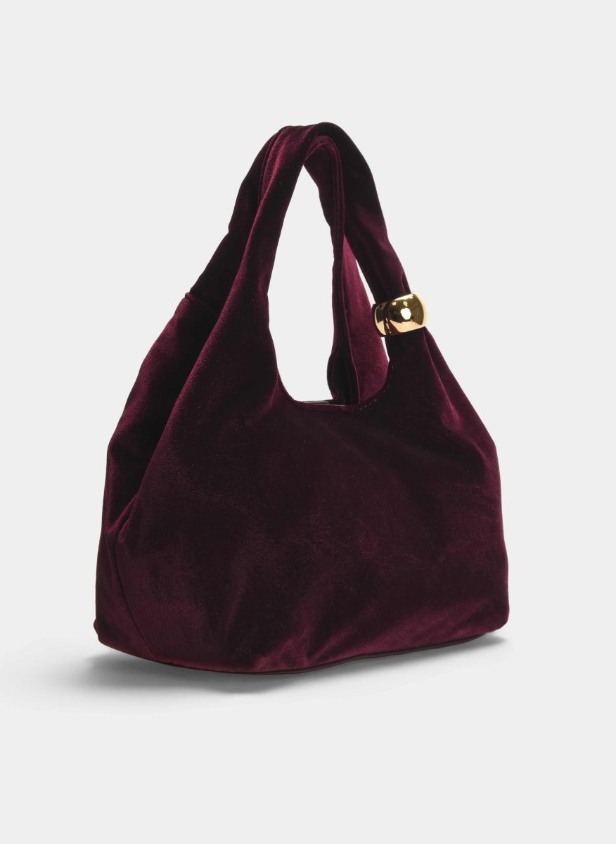BOLSO FIESTA BURDEOS TERCIOPELO HOMBRO CADENA - Imagen 5