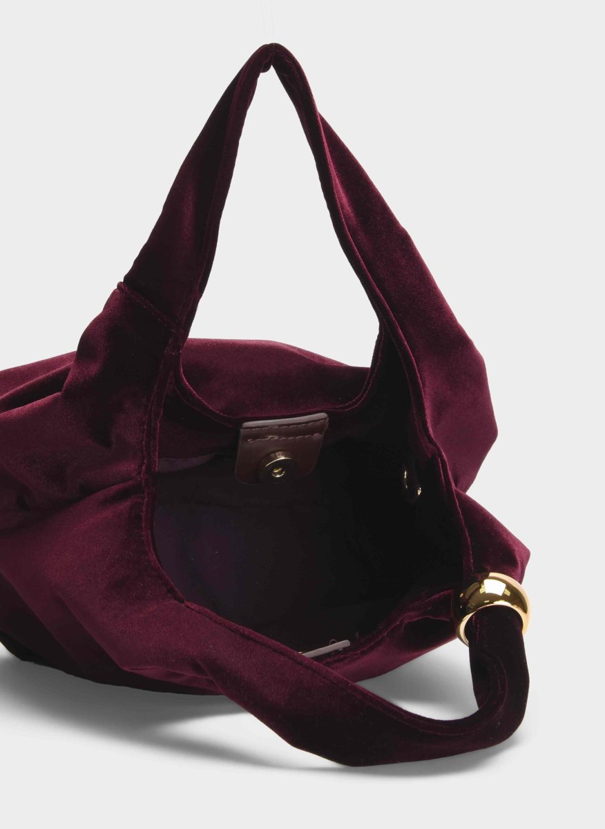 BOLSO FIESTA BURDEOS TERCIOPELO HOMBRO CADENA - Imagen 6
