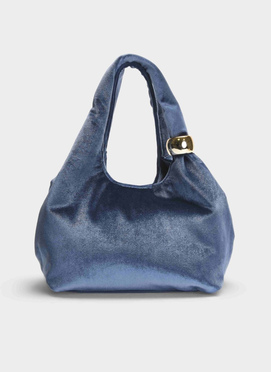 BOLSO FIESTA GRIS TERCIOPELO HOMBRO CADENA - Imagen 2