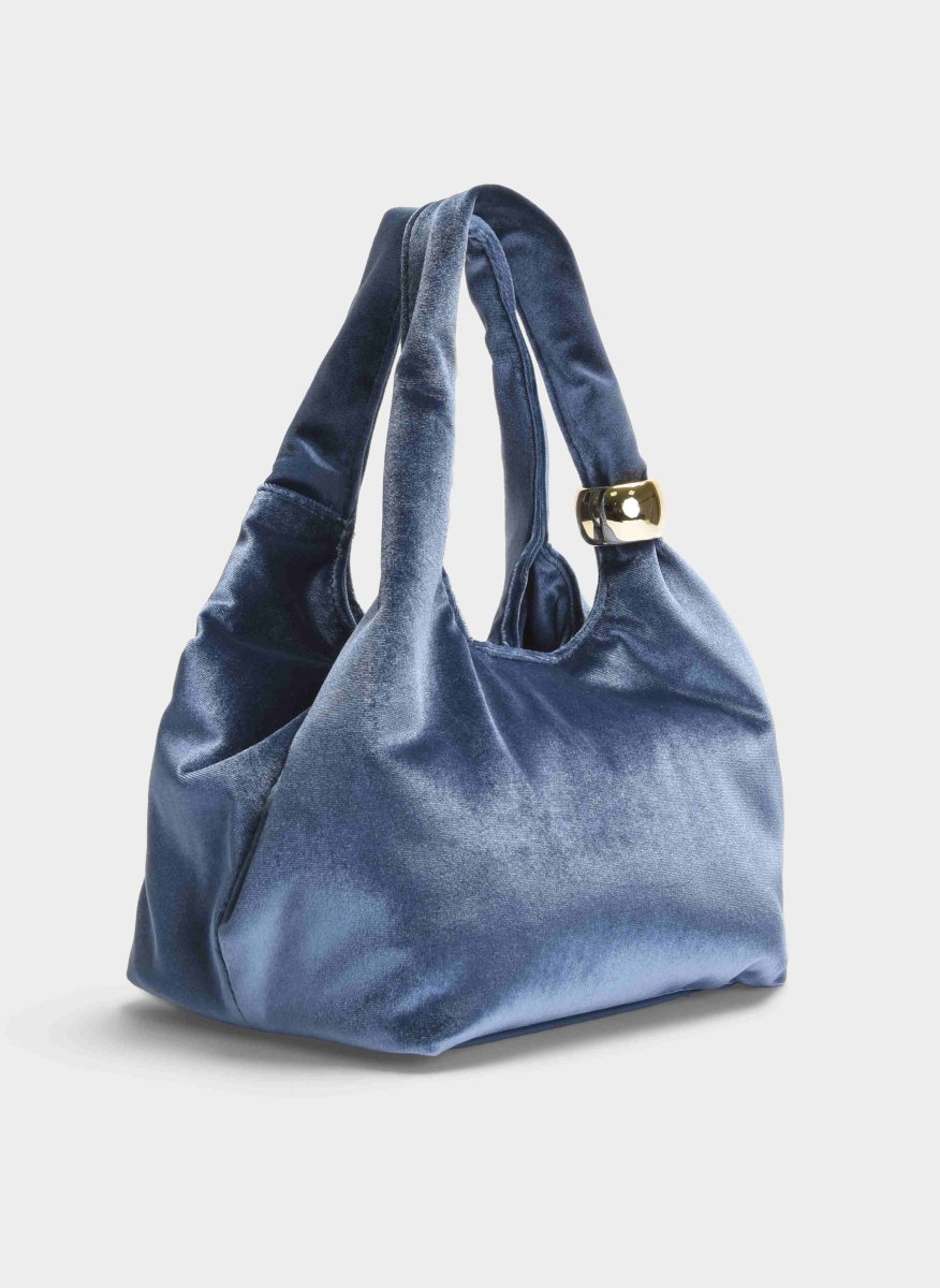BOLSO FIESTA GRIS TERCIOPELO HOMBRO CADENA - Imagen 5