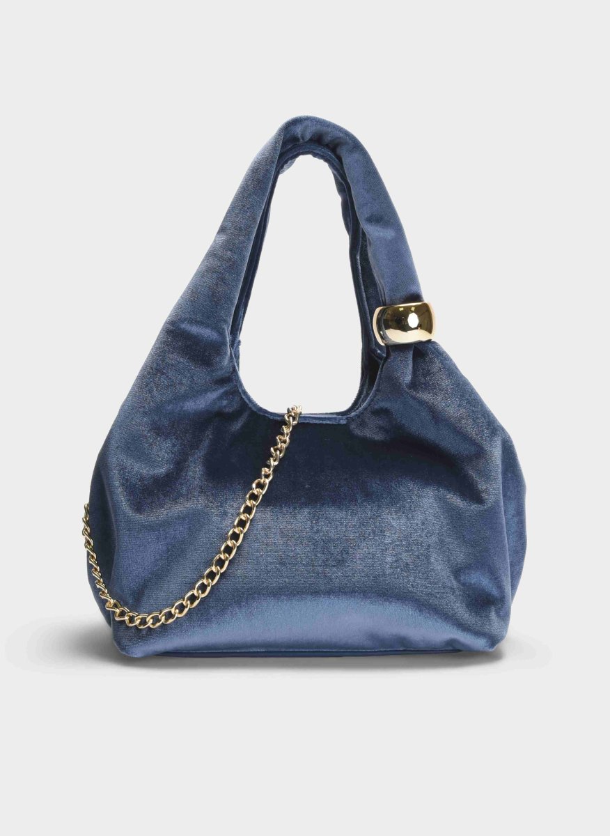 BOLSO FIESTA GRIS TERCIOPELO HOMBRO CADENA - Imagen 7