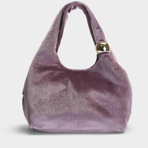 BOLSO FIESTA MALVA TERCIOPELO HOMBRO CADENA