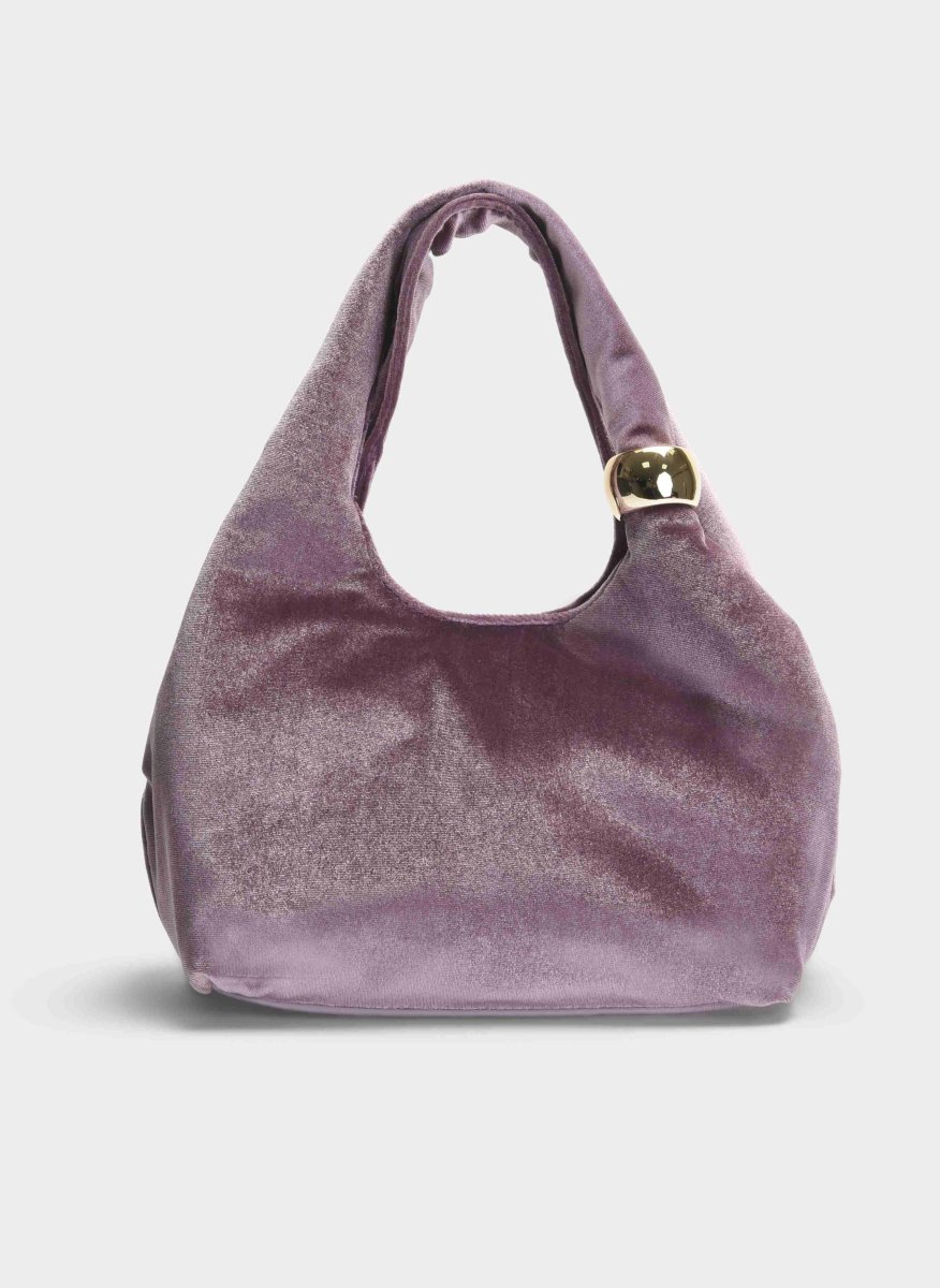 BOLSO FIESTA MALVA TERCIOPELO HOMBRO CADENA