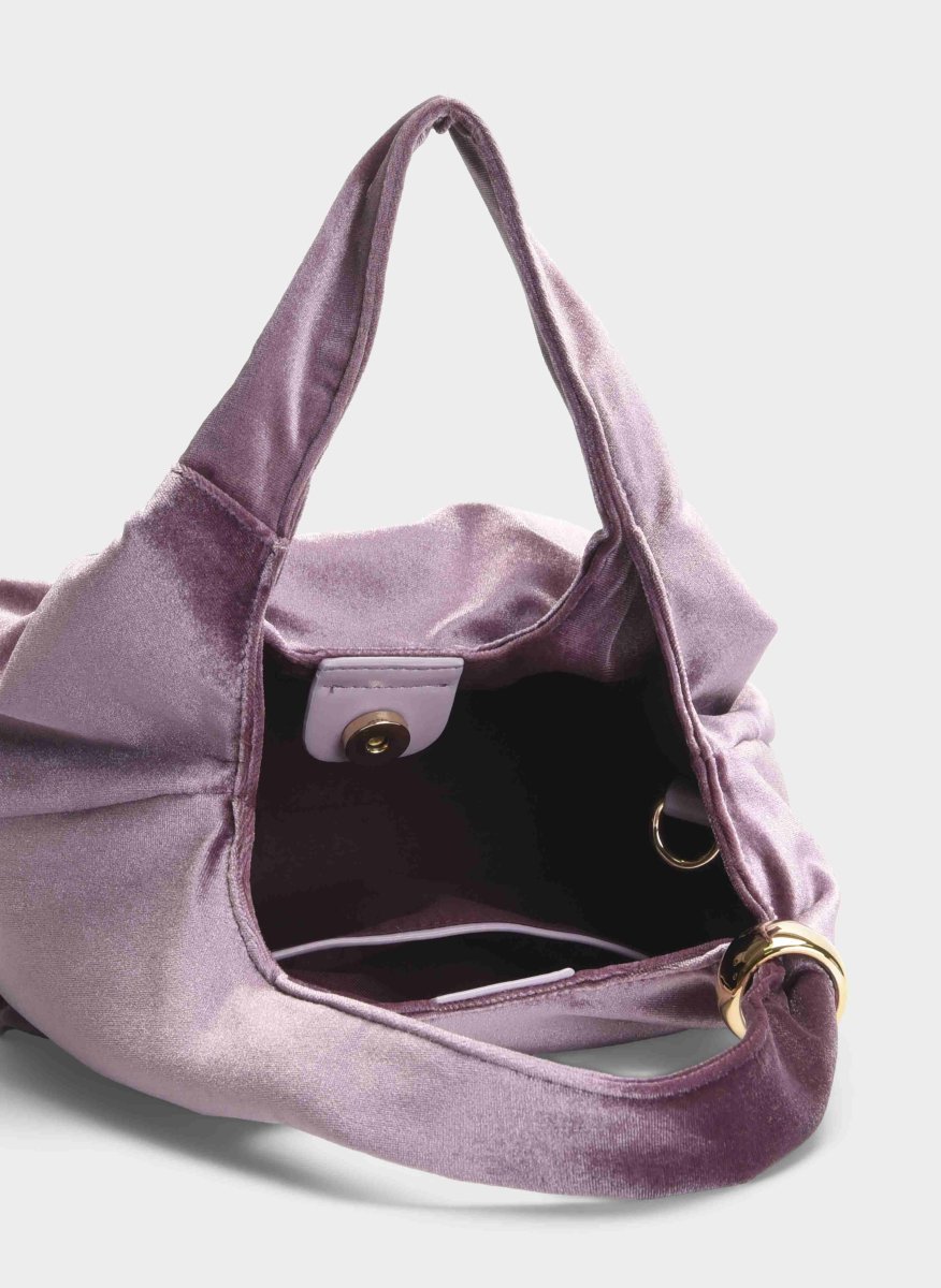 BOLSO FIESTA MALVA TERCIOPELO HOMBRO CADENA - Imagen 6