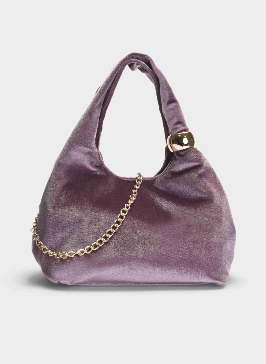 BOLSO FIESTA MALVA TERCIOPELO HOMBRO CADENA - Imagen 7
