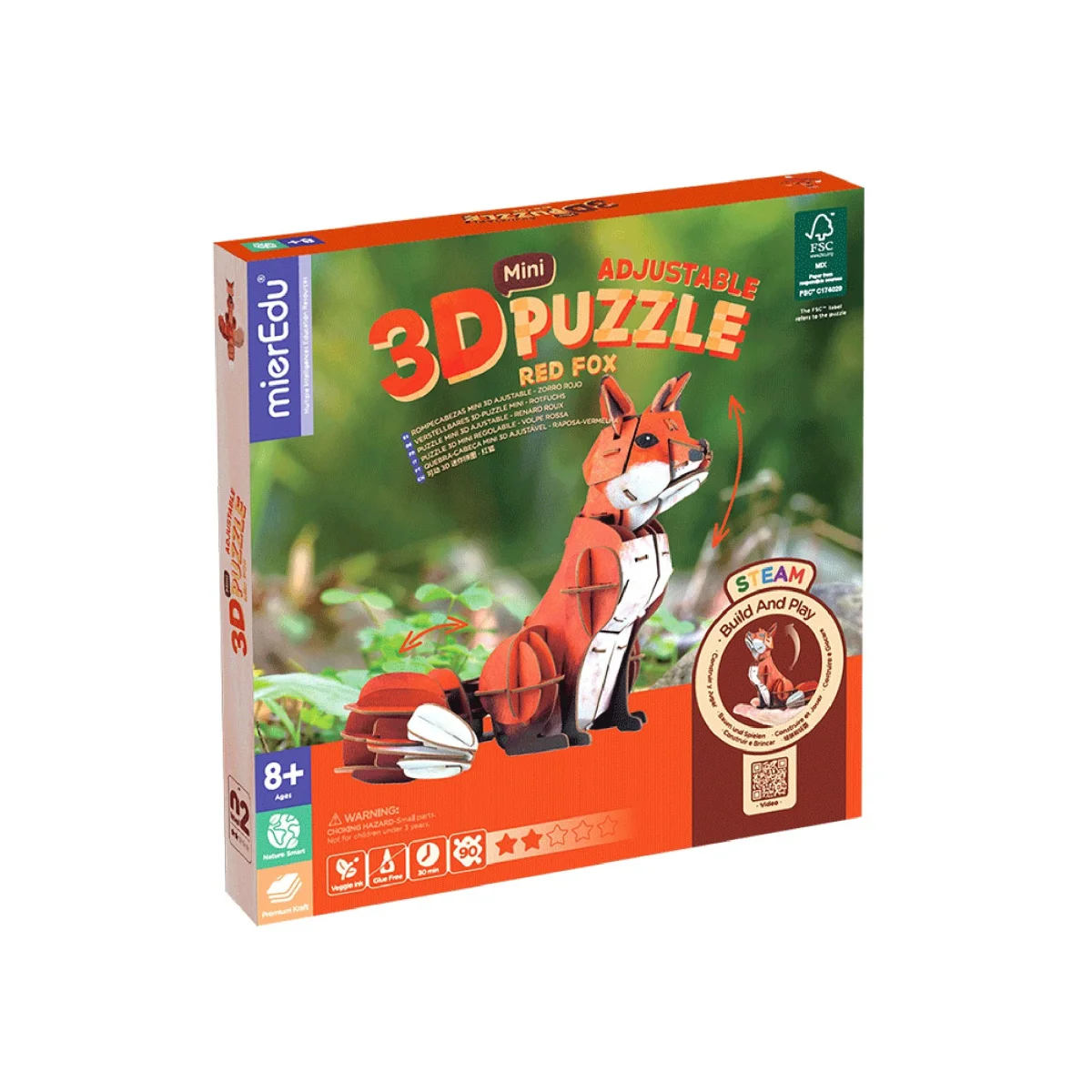 Mini puzzle 3D Zorro Rojo - Imagen 3