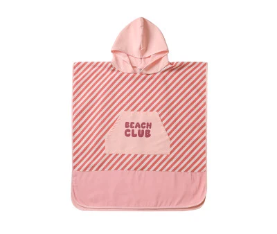Poncho de Playa Stripes Bloom & Blush