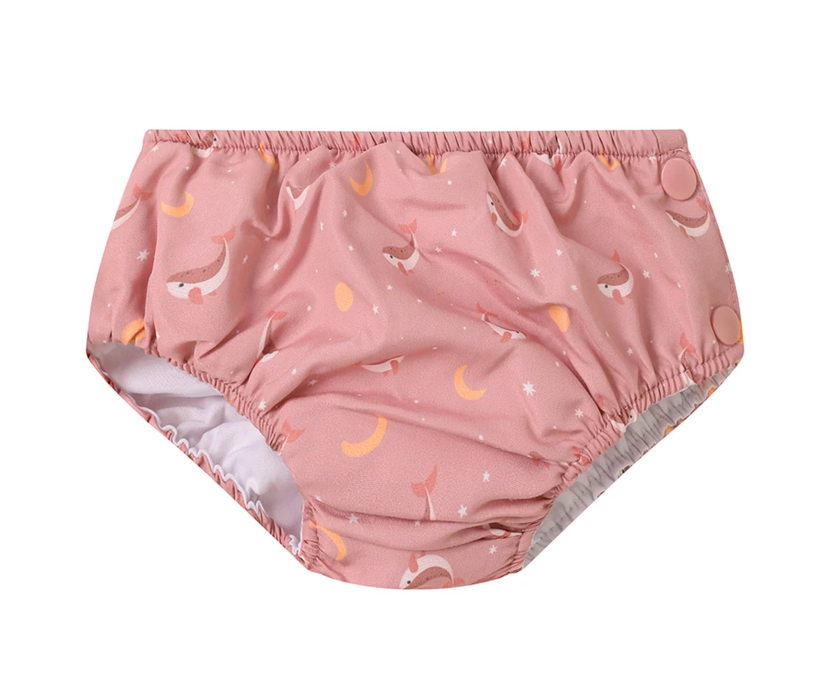 Bañador Pañal Volantes Whale Pink - Imagen 2