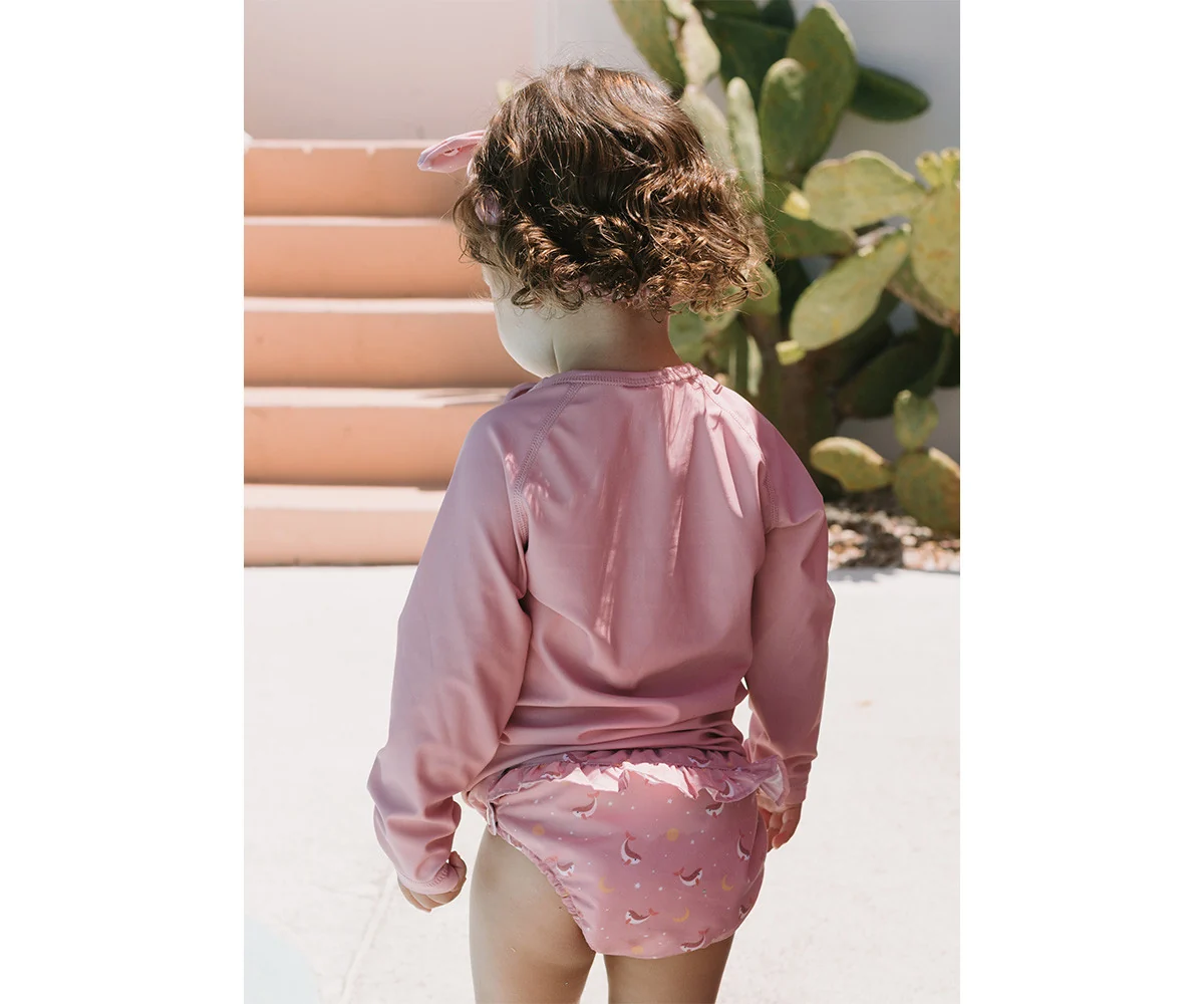 Bañador Pañal Volantes Whale Pink - Imagen 6