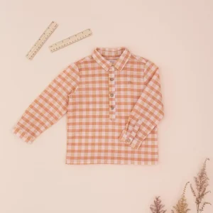 Polera cuadro caramelo