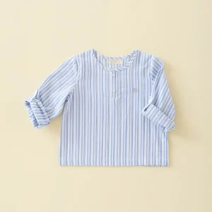 Camisa Niño Rayas Azul Cielo