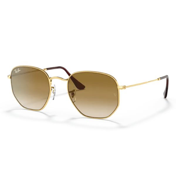 Ray Ban Hexagonal RB3548 Gold Brown Degradada – 51mm