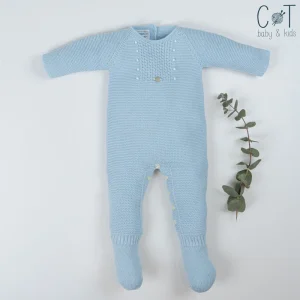 Pelele Punto Azul con detalles blancos