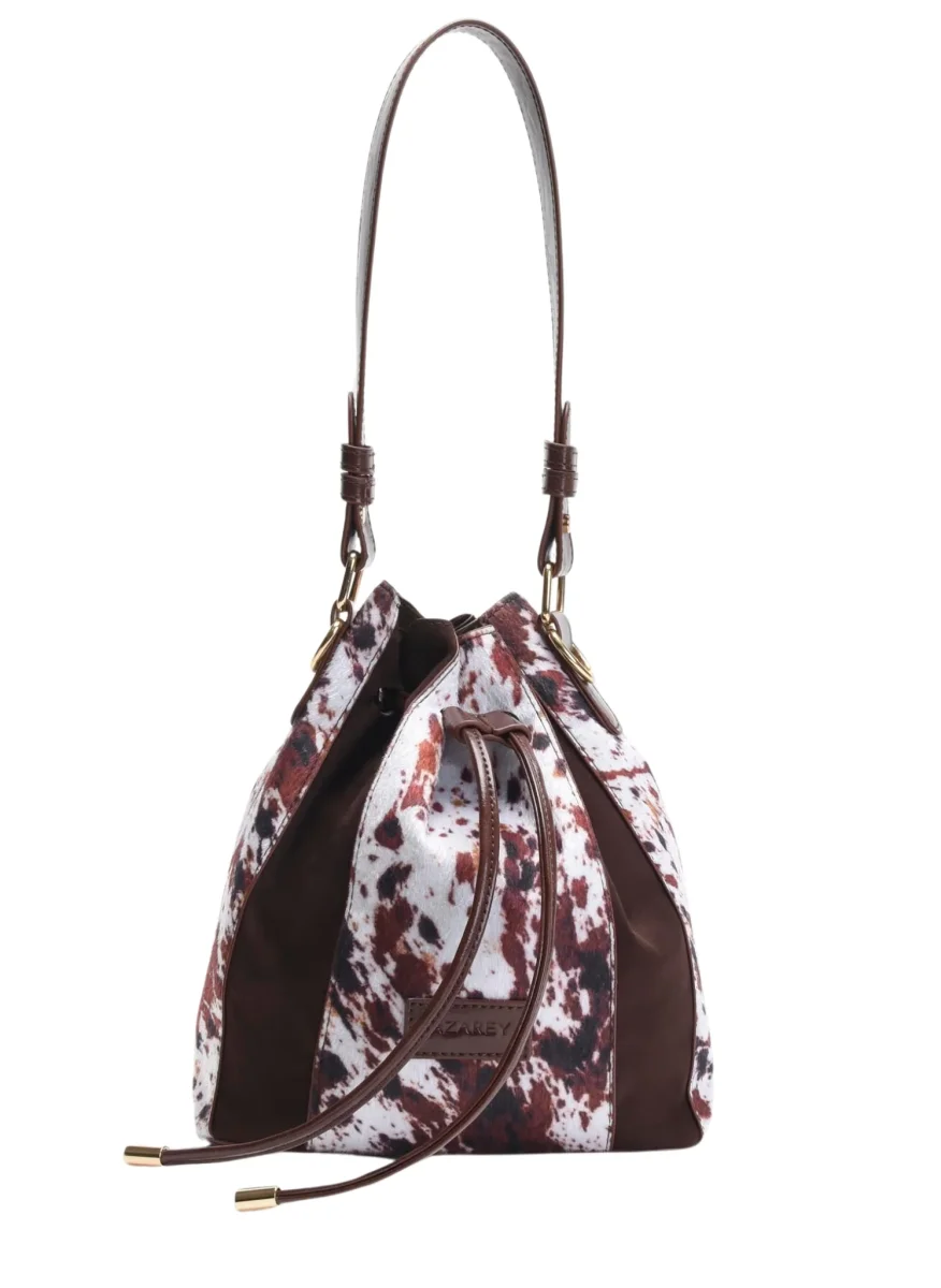 BOLSO BOMBONERA MARRÓN ESTAMPADO ANIMAL - Imagen 4