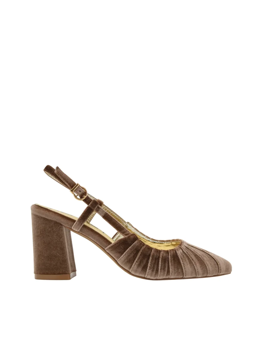 ZAPATO DE TERCIOPELO DESTALONADO TAUPE - Imagen 4