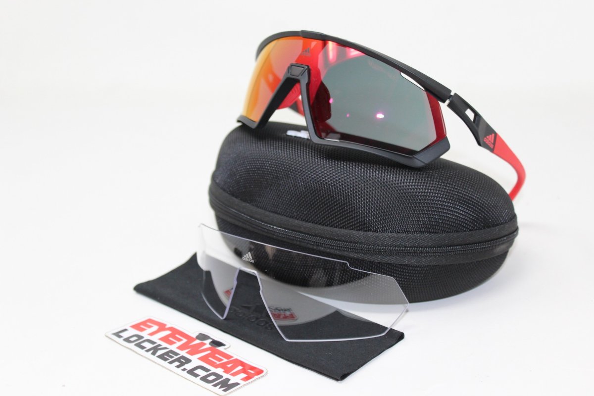 Adidas SP0054 Matte Black Red con Lente Extra - Imagen 6