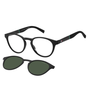 Tommy Hilfiger TH1902 Round Black/Verde con Extra Clip Polarizado