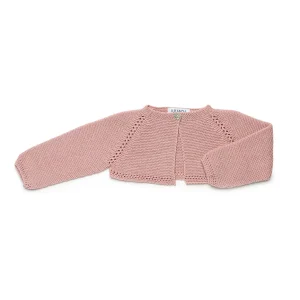 Chaqueta corta calados rosa