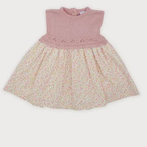 Vestido Punto y Liberty Rosa