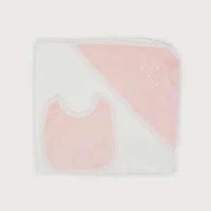 Conjunto Capa de baño y Babero Rosa
