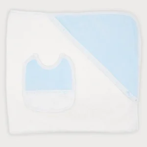 Conjunto Capa de baño y Babero Azul