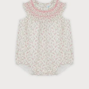 Ranita Punto Smock Flores Rosa