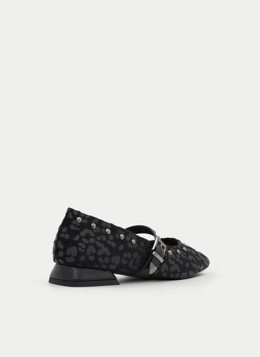 MERCEDITA NEGRA DE LEOPARDO CON TACHAS - Imagen 6