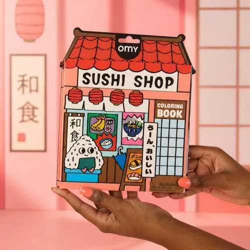 Libro para Colorear con Pegatinas Sushi Shop