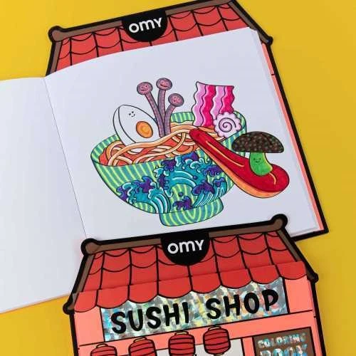 Libro para Colorear con Pegatinas Sushi Shop - Imagen 4