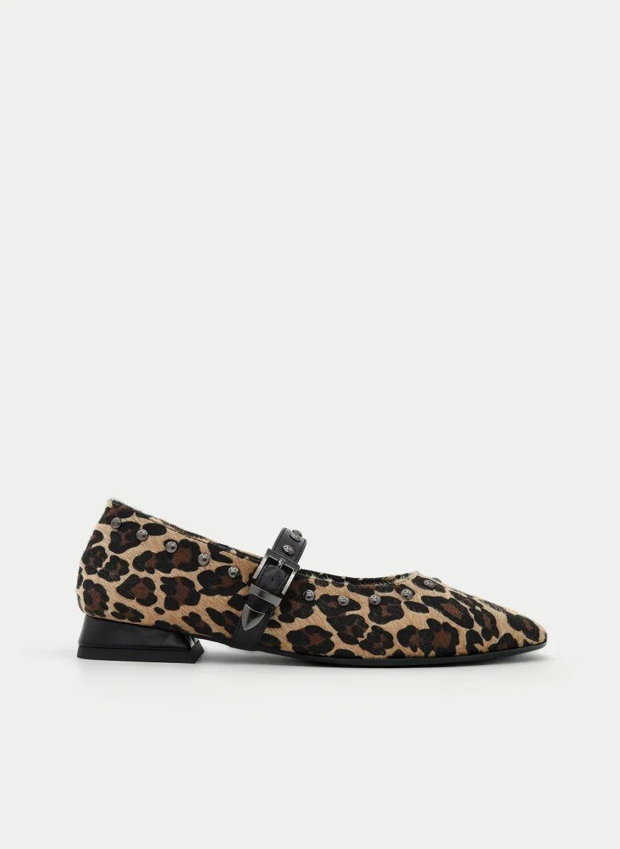 MERCEDITA TAUPE DE LEOPARDO CON TACHAS - Imagen 2