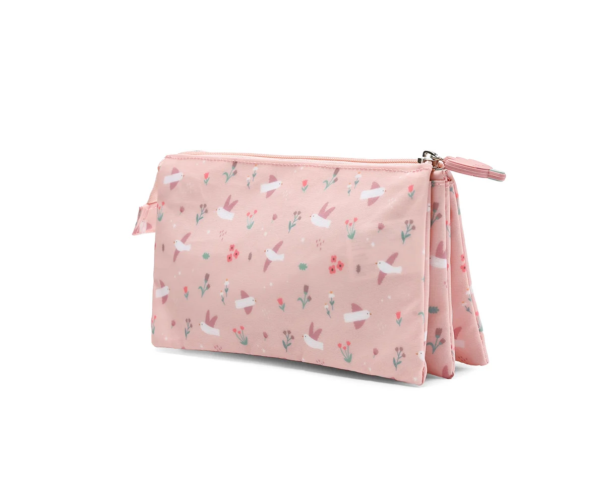 Estuche 3 compartimentos Blossom Birds