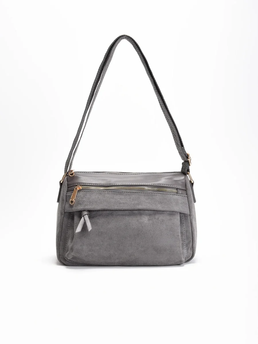 Bolso bandolera gris mujer - Imagen 2