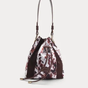 BOLSO BOMBONERA MARRÓN ESTAMPADO ANIMAL