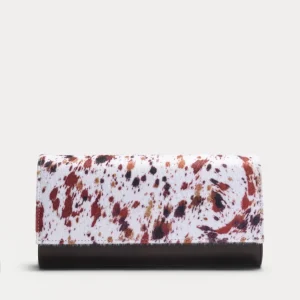 BOLSO CLUTCH BLANCO VACA CON CADENA DORADA